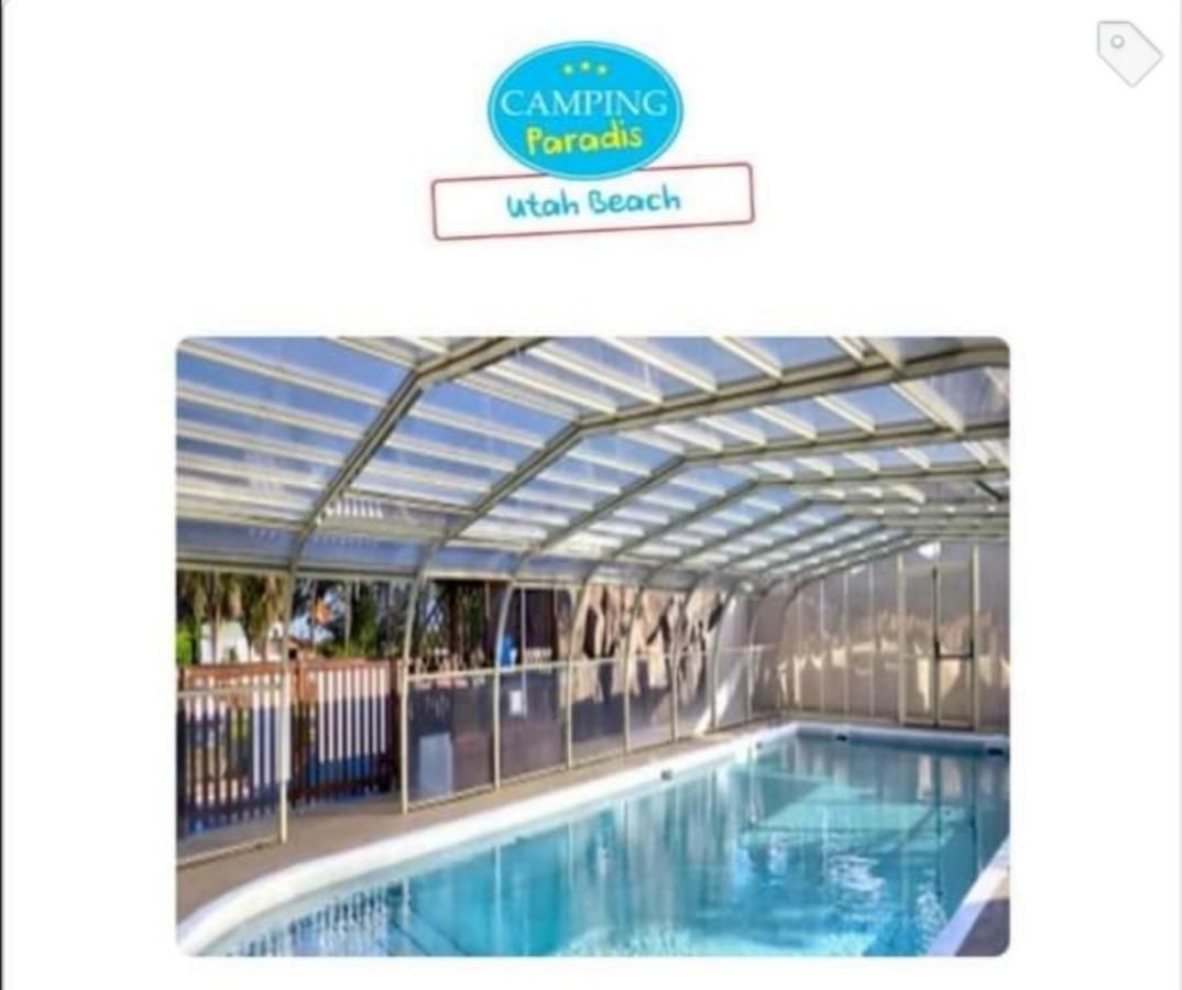 Mobile-Home 100M Plage Utah Mme Surget Sainte-Marie-du-Mont  Εξωτερικό φωτογραφία