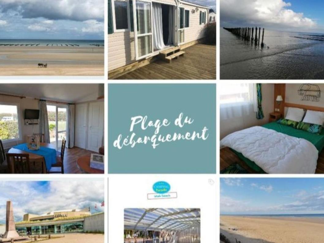Mobile-Home 100M Plage Utah Mme Surget Sainte-Marie-du-Mont  Εξωτερικό φωτογραφία